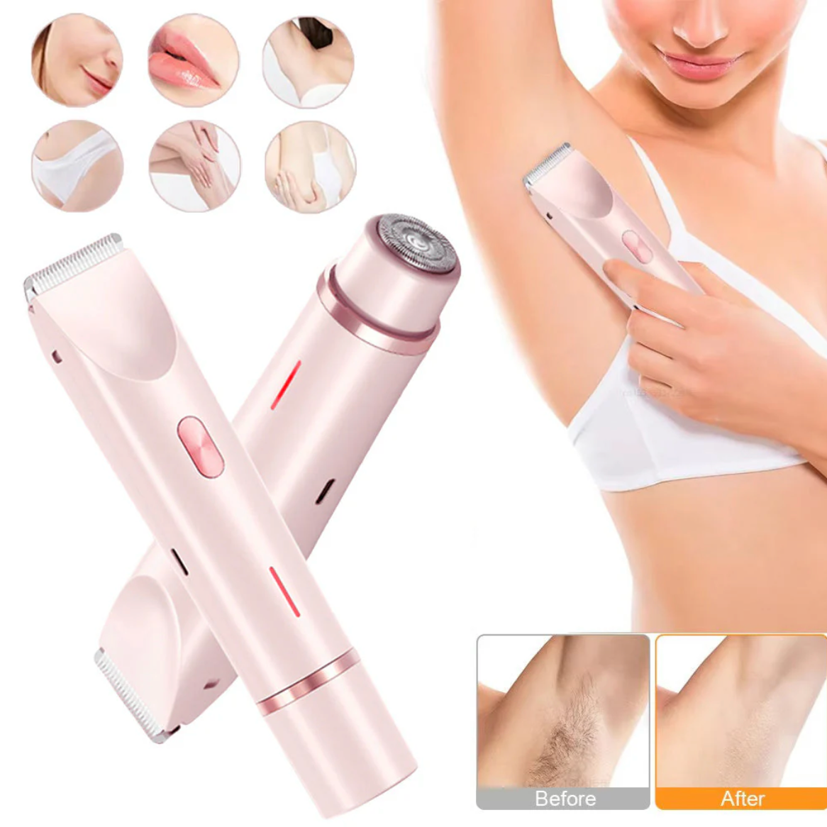 2 In 1 Hair Remover Women's Double Head Shaver Private Pubic Hair Trimmer